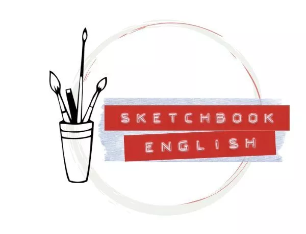 sketchbook English course logo English for Creatives