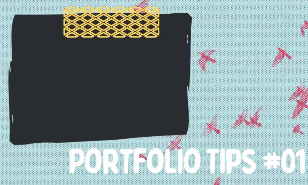 tips for art school applicants -graphic with portfolio