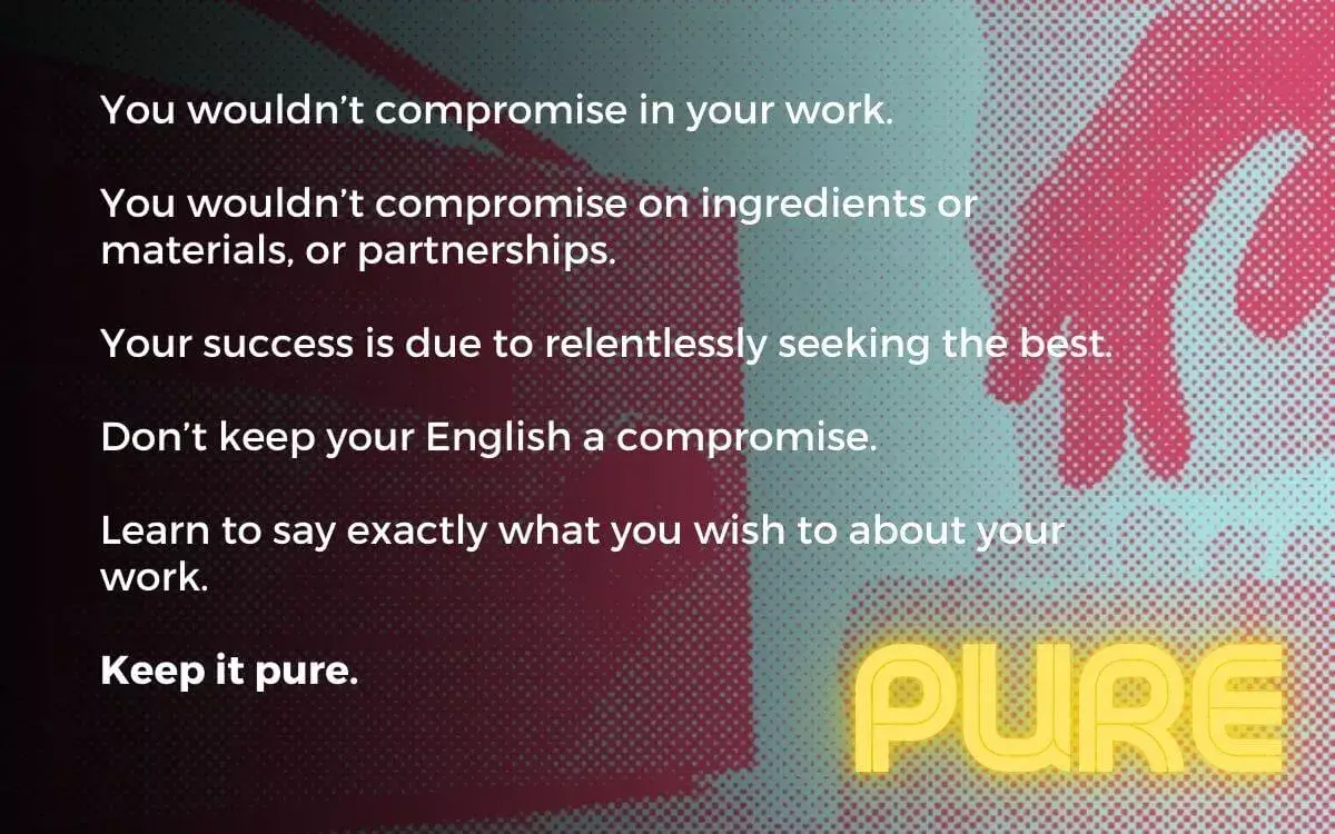 advert for pure presentation coaching