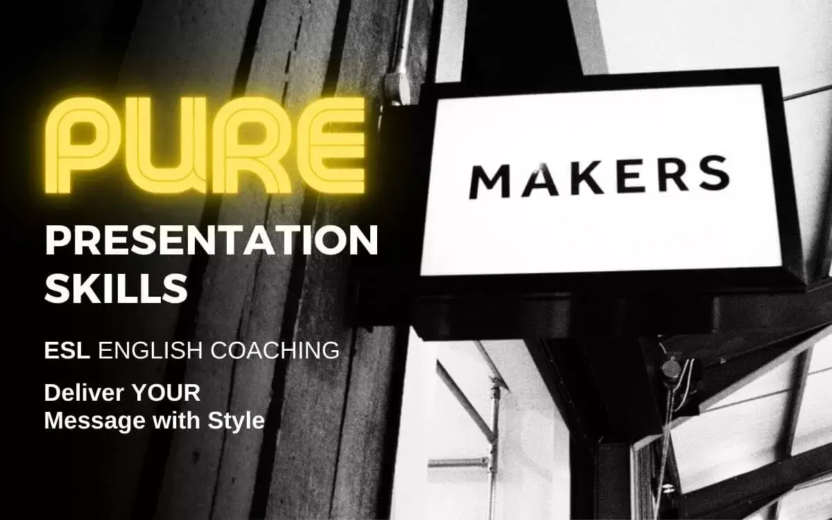 Pure presentation online English course for artists and makers