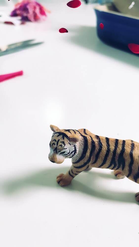 toy tiger sketchbook page