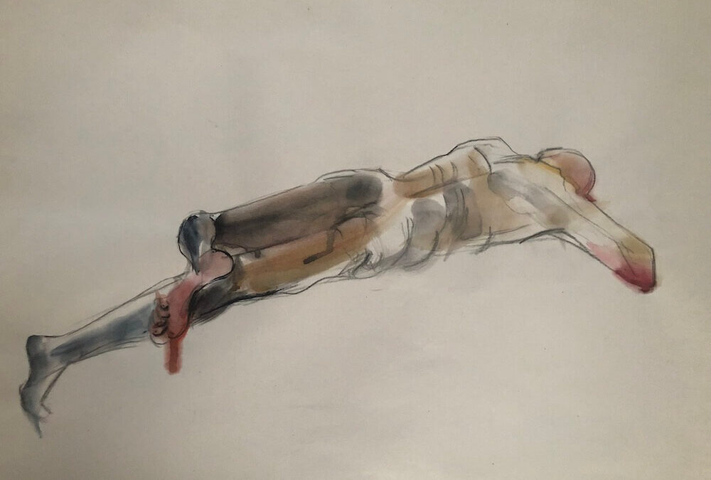 life drawing of male figure for English Coaching for Artists and Designers