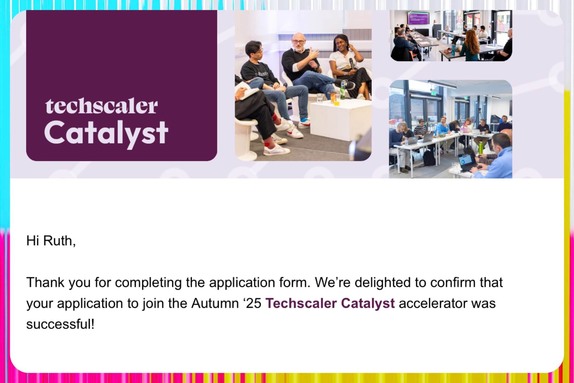 Techscaler catalyst acceptance for Scottish Government Training COurse