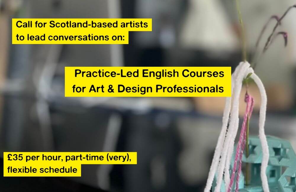 call for artists for English tuition for art and design