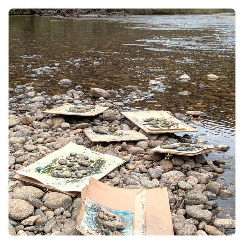 Featured Artist Liz Harvey artwork river installation